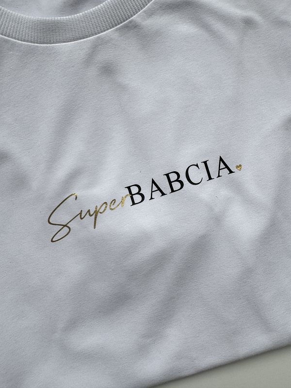 Koszulka damska biała super babcia rozmiar L