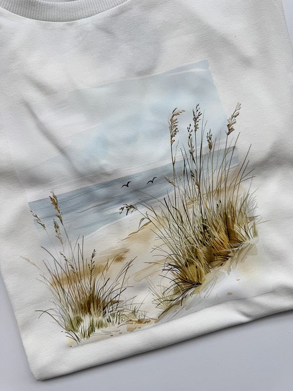 Koszulka damska ecru plaża rozmiar M