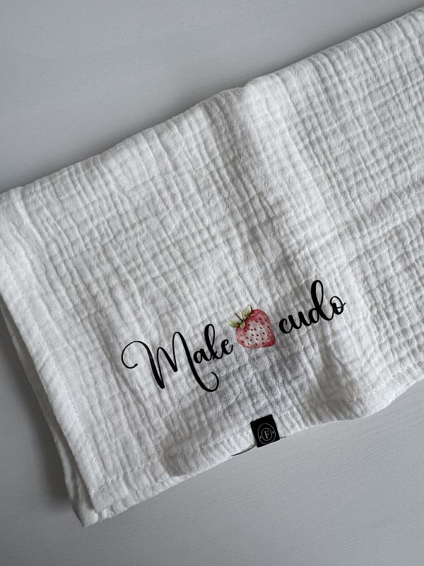 Pieluszka muślinowa małe cudo truskawka