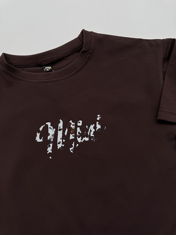 Koszulka czekoladowa krótki rękaw mini rozmiar 128