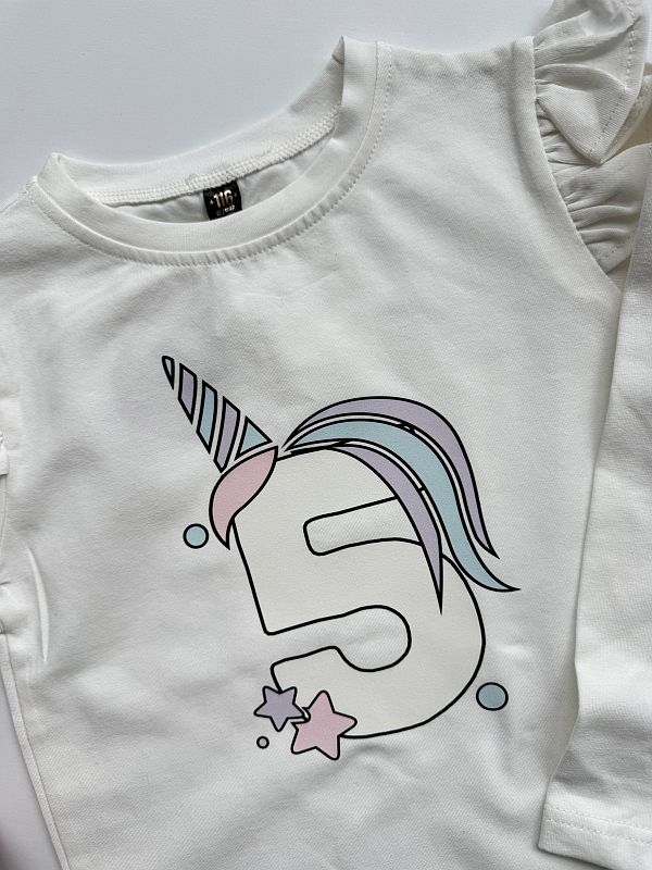 Koszulka ecru długi rękaw szefowa imprezy 5 rozmiar 116