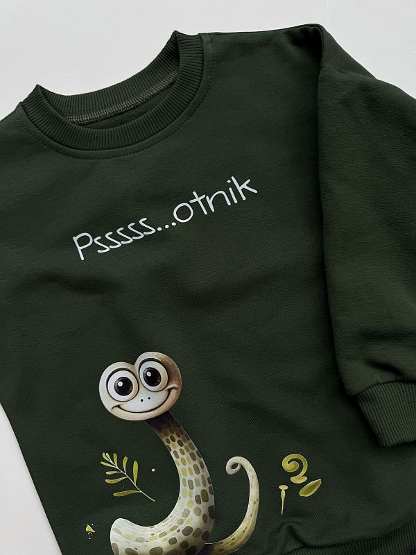 Bluza oliwkowa wąż psotnik rozmiar 98