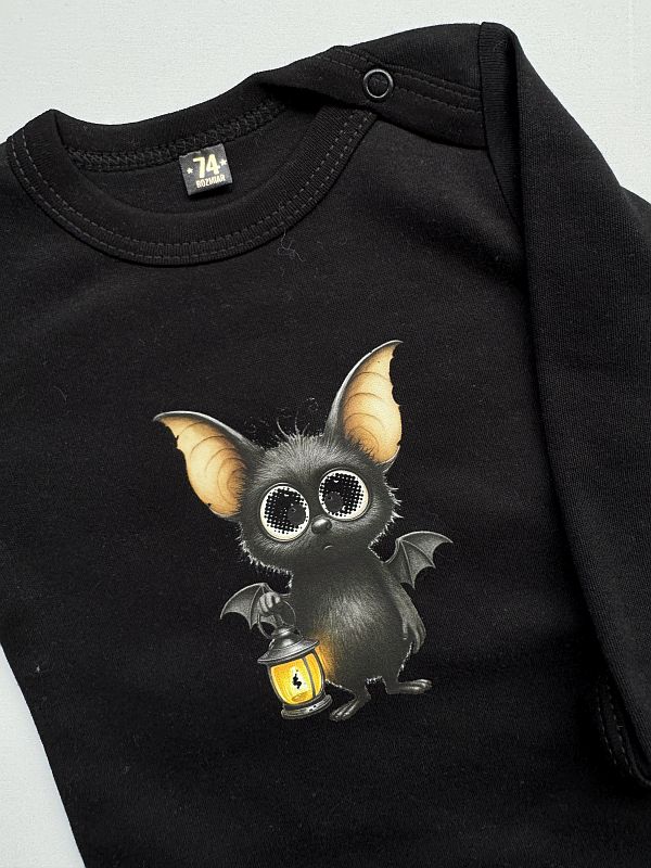 Body czarne długi rękaw nietoperz rozmiar 74