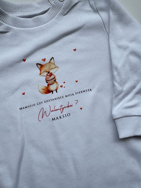 Pajac bez stópek biały mamusiu czy zostaniesz moją Walentynką  Maksio rozmiar 68