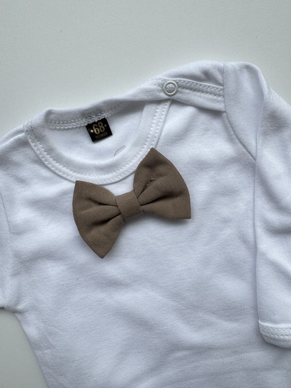 Body białe długi rękaw kawowa mucha rozmiar 68