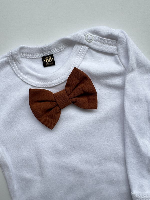 Body białe długi rękaw cynamonowa mucha rozmiar 68