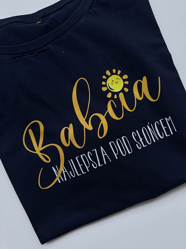 Koszulka damska granatowa babcia najlepsza pod słońcem rozmiar L