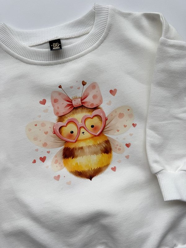 Bluza ecru pszczółka rozmiar 86