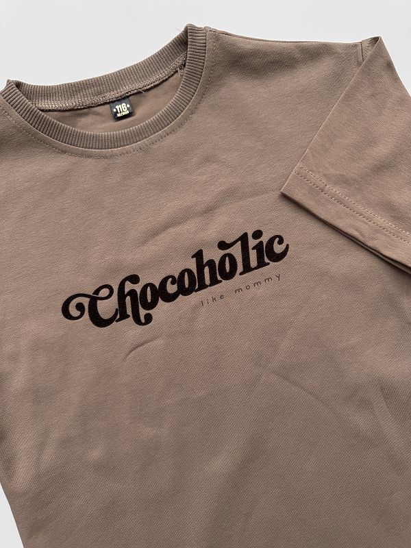 Koszulka kawowa krótki rękaw chocoholic rozmiar 116