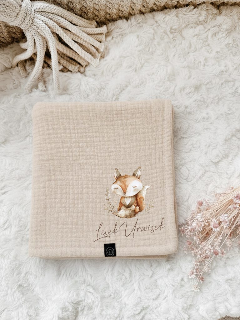 Pieluszka muślinowa lisek urwisek