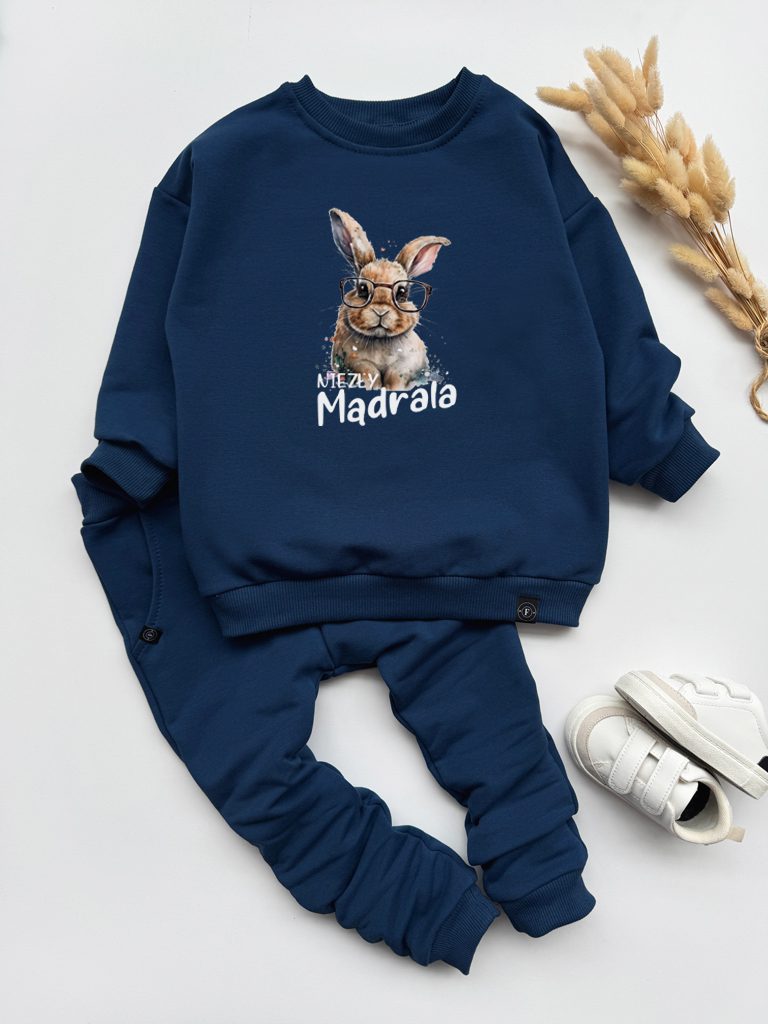 Komplet dla dziecka króliczek niezły mądrala (bluza + spodnie)