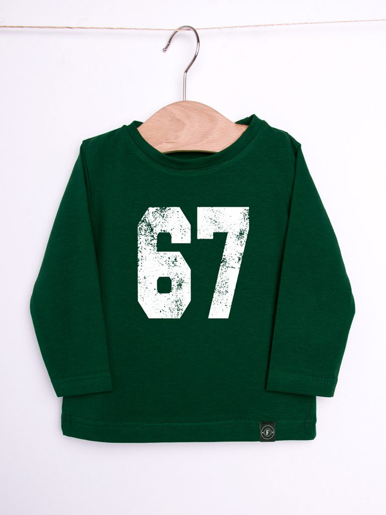 Zielona koszulka z długim rękawem nadruk 67