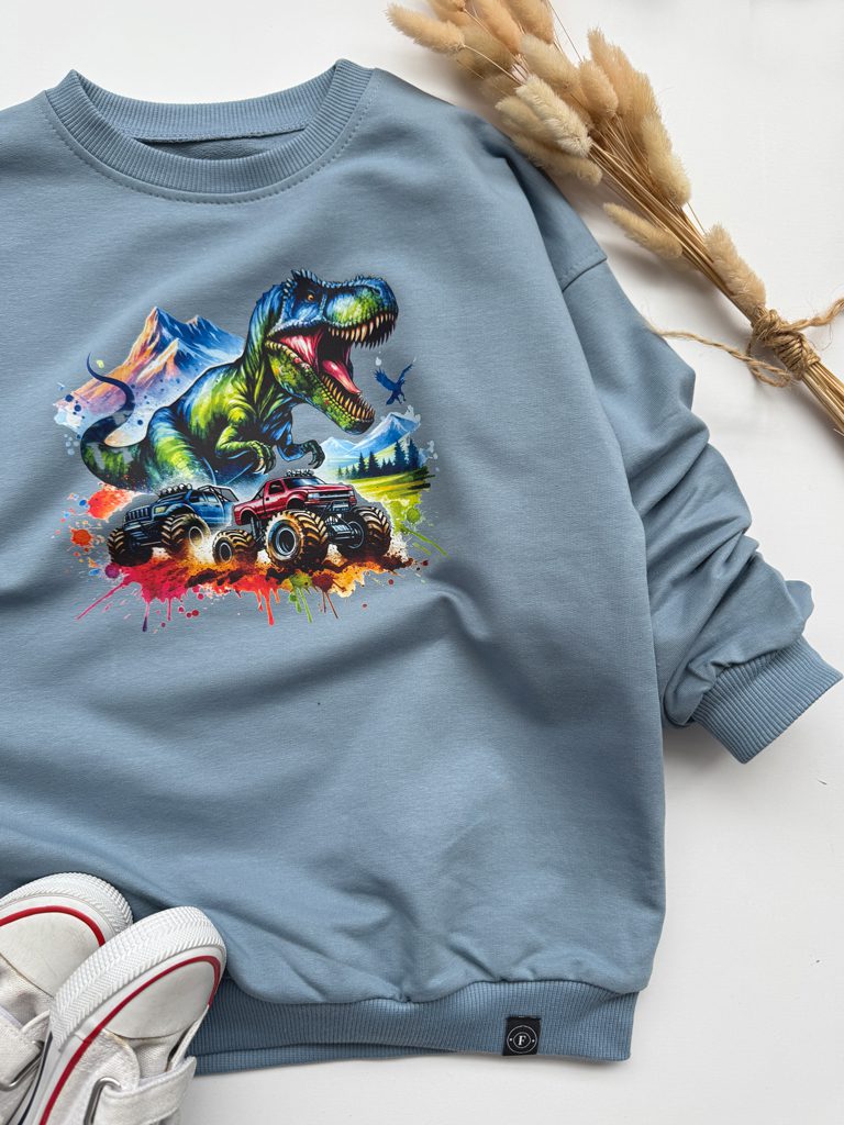 Bluza dziecięca kolorowy t-rex