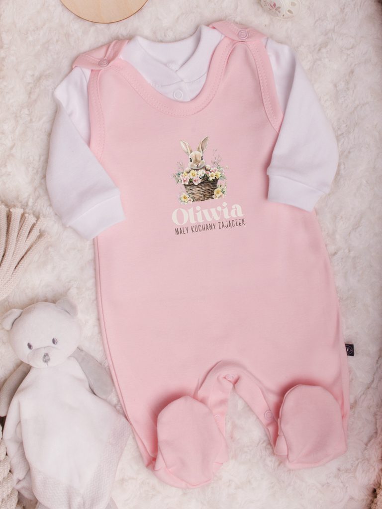 Śpiochy niemowlęce mały kochany zajączek + kaftanik
