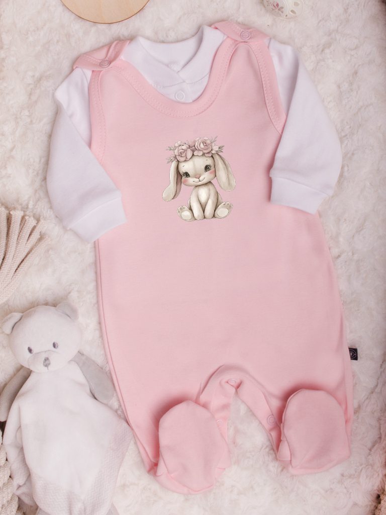 Śpiochy niemowlęce słodki pluszowy zajączek + kaftanik