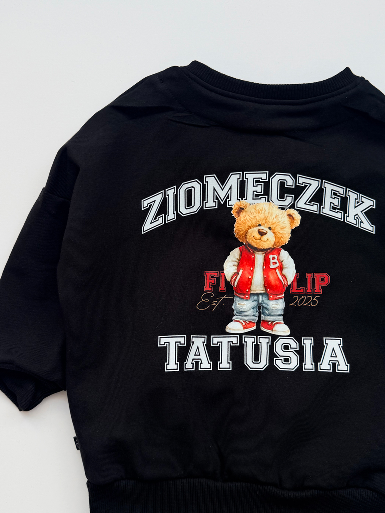 Czarny komplet dla dziecka ziomeczek (bluza bejsbolówka + spodnie)