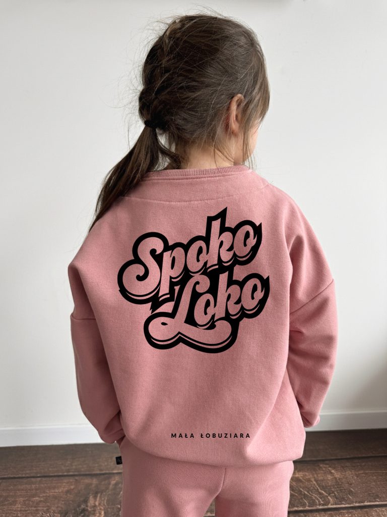 Różowy komplet dla dziecka Spoko Loko (bluza bejsbolówka + spodnie)