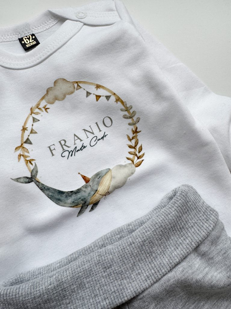 Body niemowlęce z nadrukiem wieńca z wielorybem - obrazek 3