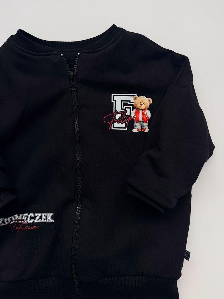 Czarny komplet dla dziecka ziomeczek (bluza bejsbolówka + spodnie) - obrazek 3