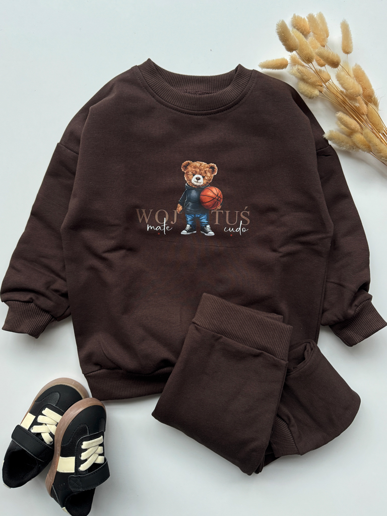 Komplet dla dziecka miś koszykarz (bluza + spodnie)