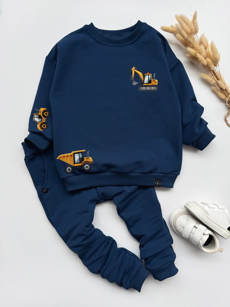 Komplet dla dziecka maszyny budowlane (bluza + spodnie)