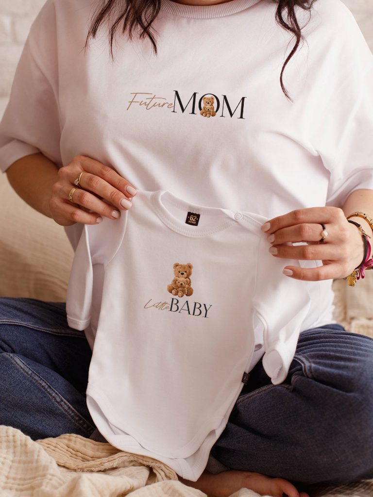 Komplet dla mamy i dziecka z misiami