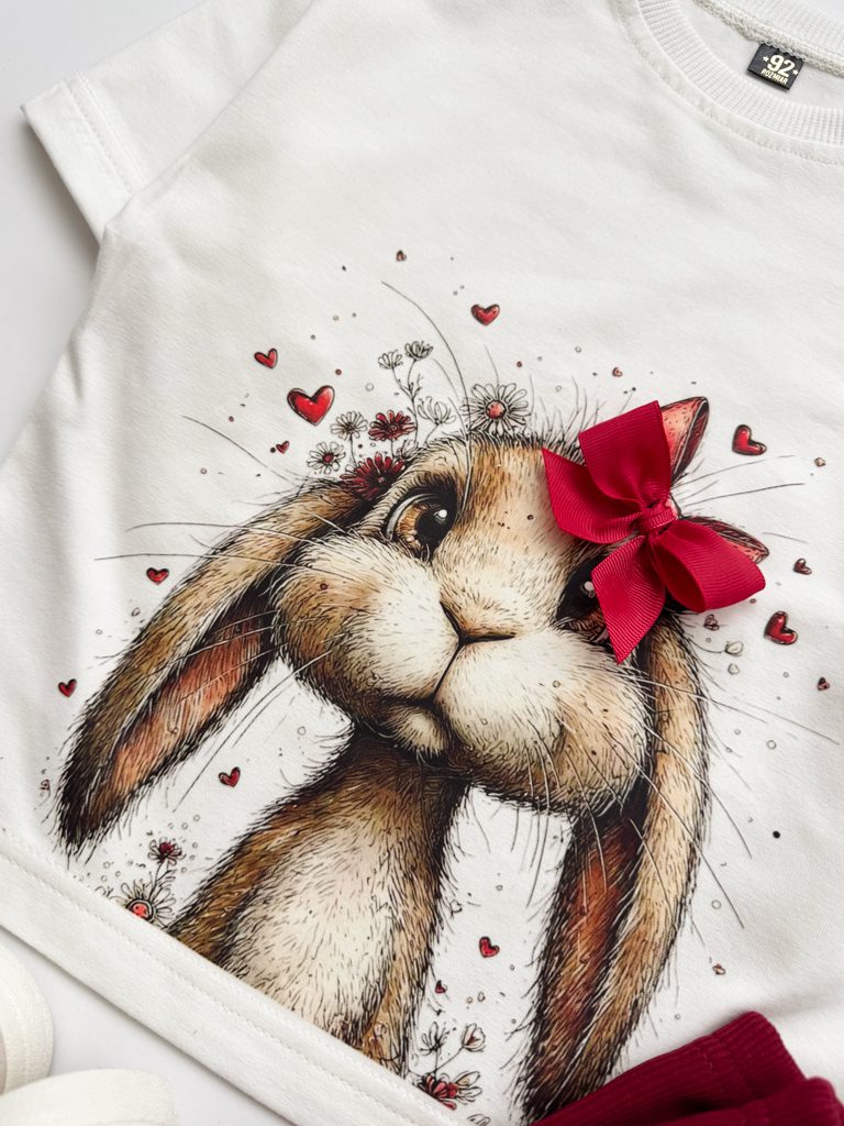 Koszulka dziecięca zajączek z kokardą - obrazek 3