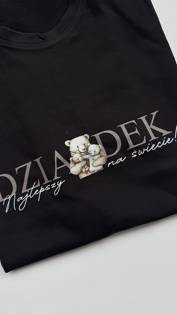 Koszulka męska czarna dziadek rozmiar XL