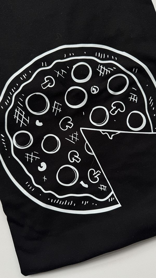 Koszulka męska czarna z pizzą rozmiar XL