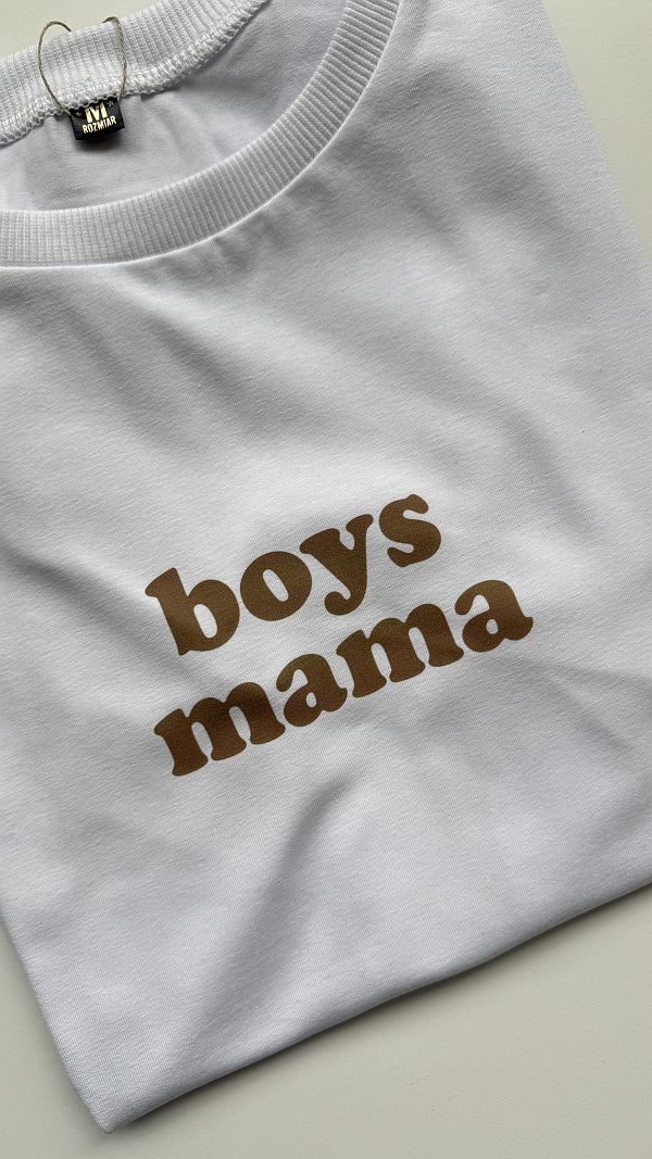 Koszulka damska biała boys mama rozmiar M
