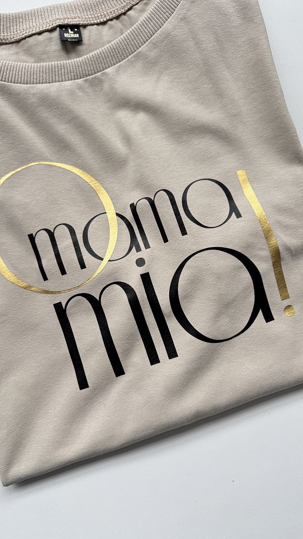 Koszulka beżowa damska o mama mia! rozmiar L