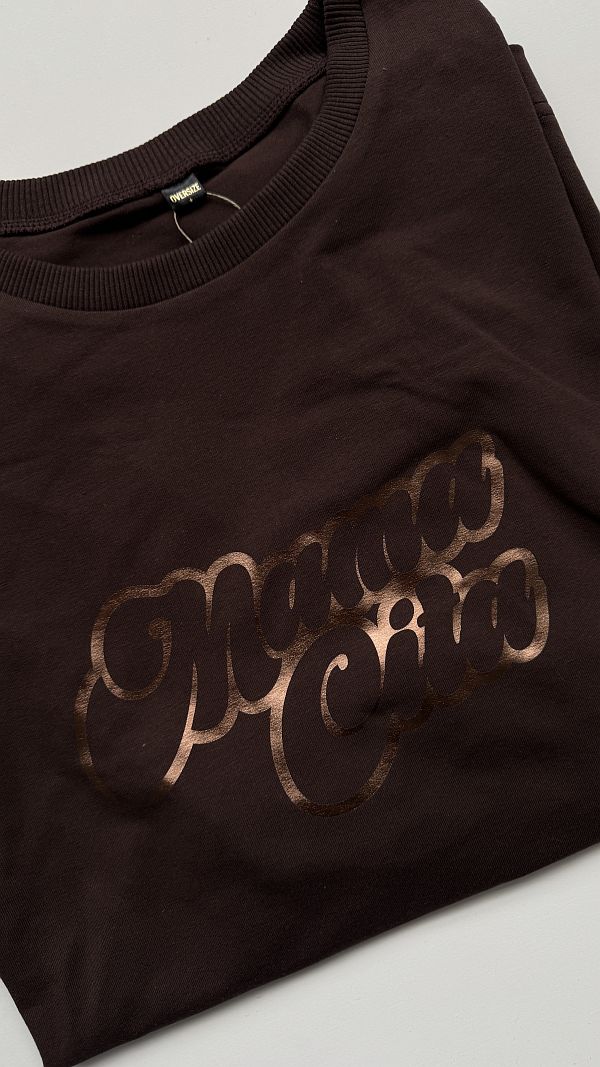 Koszulka brązowa mamacita rozmiar oversize