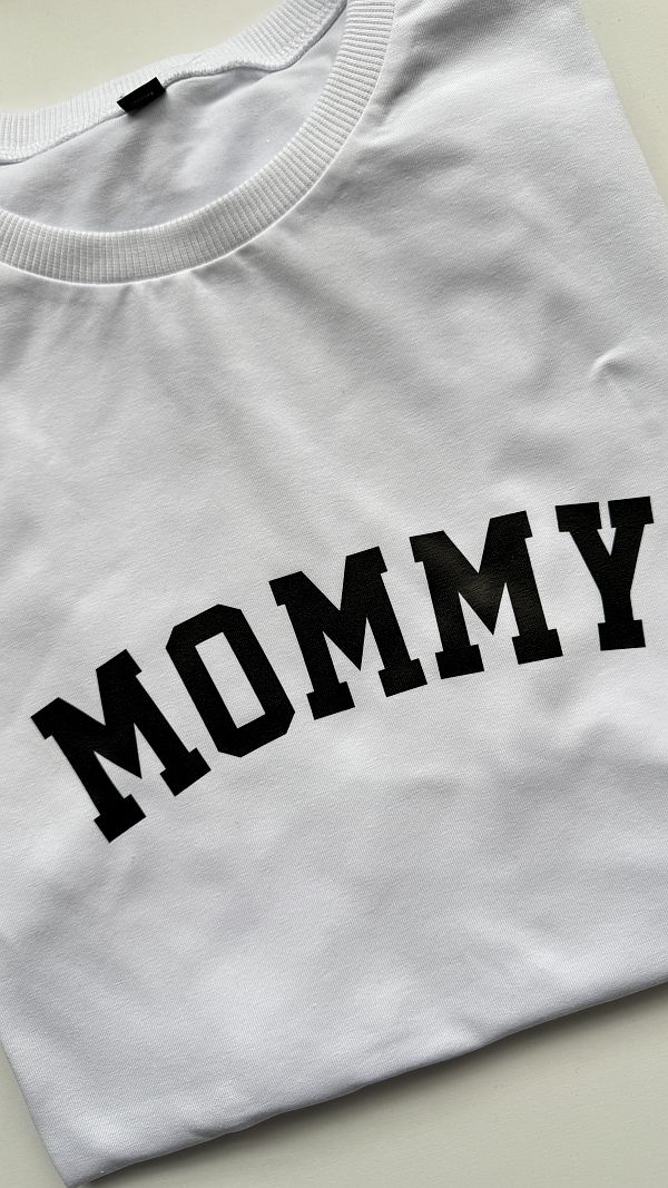 Koszulka damska biała mommy rozmiar oversize