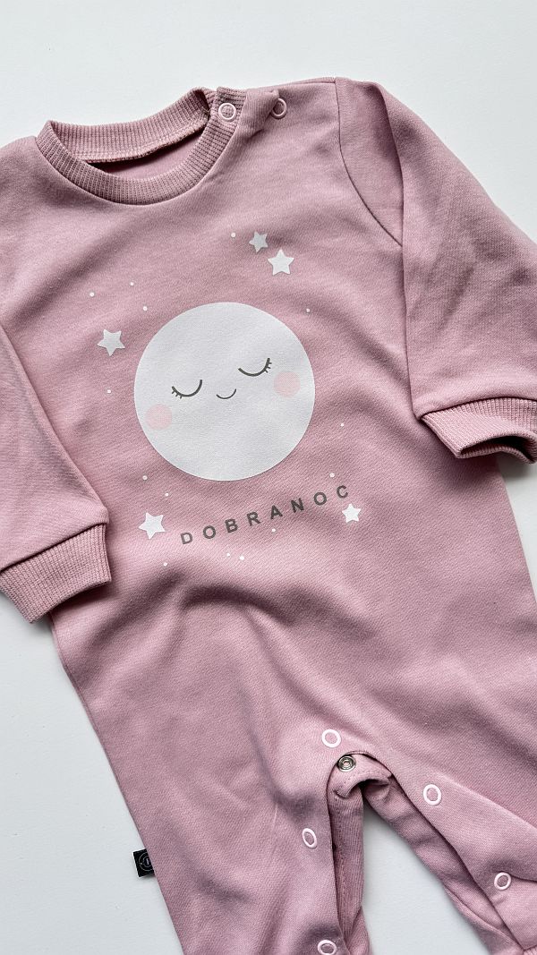 Pajac brudny róż dobranoc rozmiar 62