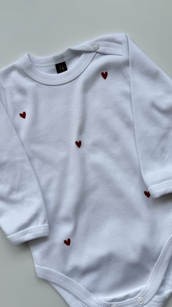 Body białe z serduszkami rozmiar 74