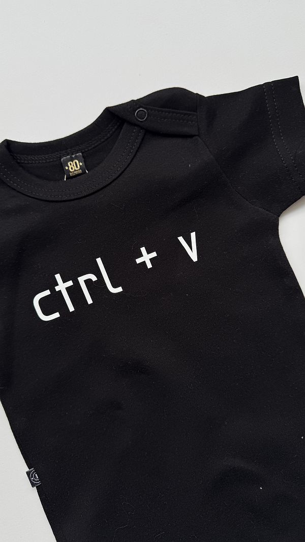 Body czarne z krótkim rękawem ctrl+v rozmiar 80