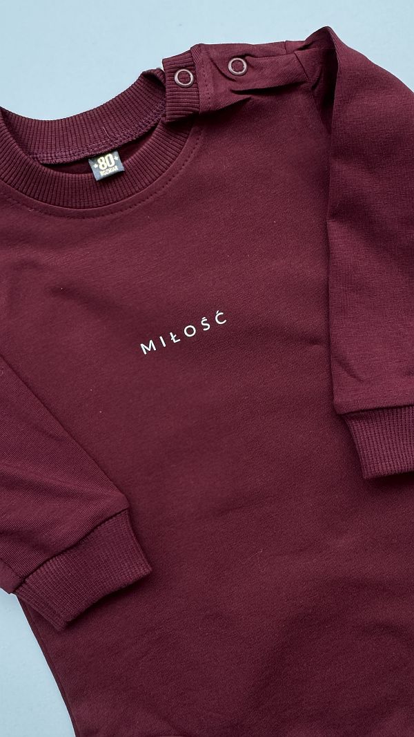 Body bordowe miłość rozmiar 80