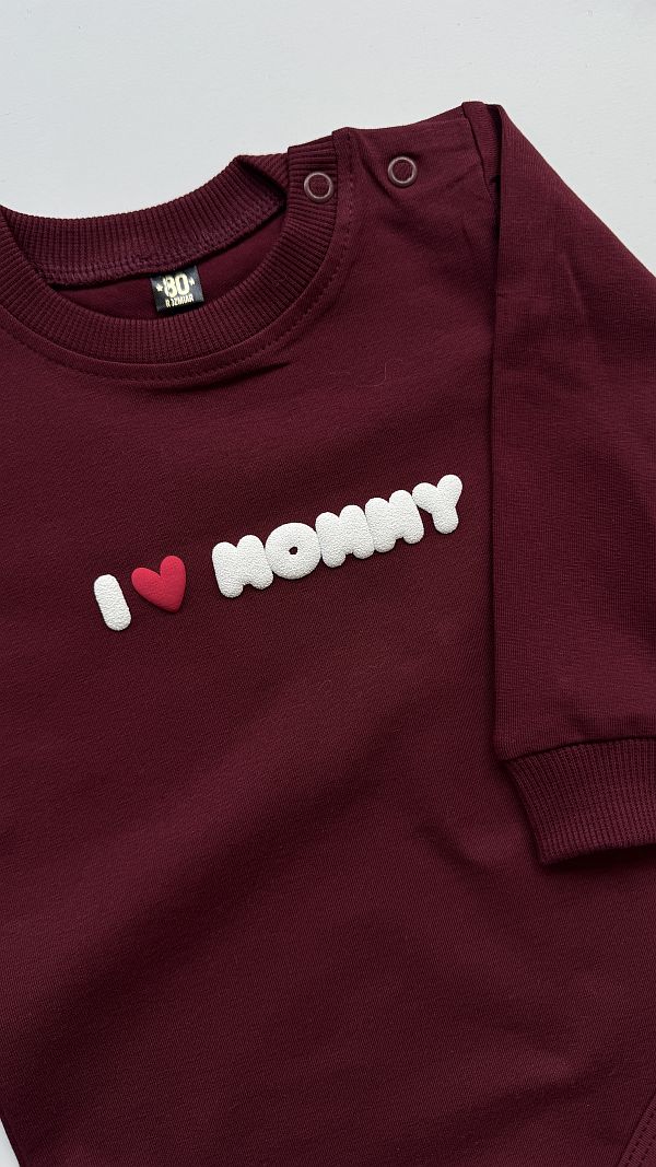 Body bordowe i love mommy rozmiar 80