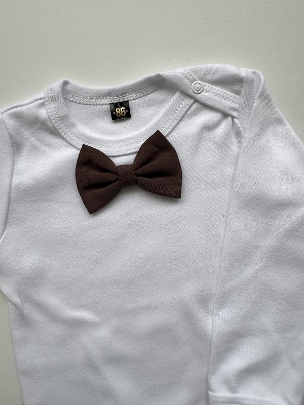 Body z długim rękawem z muchą rozmiar 86