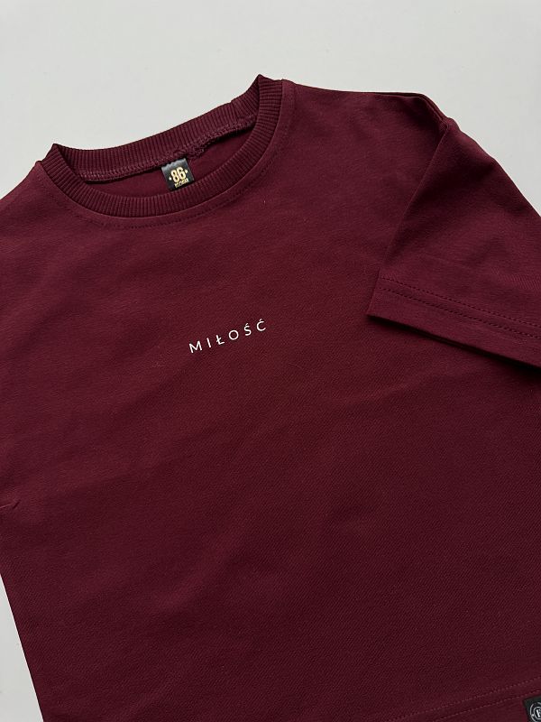 Koszulka bordowa oversize damska miłość rozmiar 86