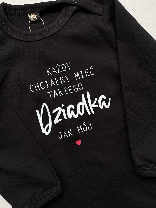 Body czarne długi rękaw dla dziadka rozmiar 86