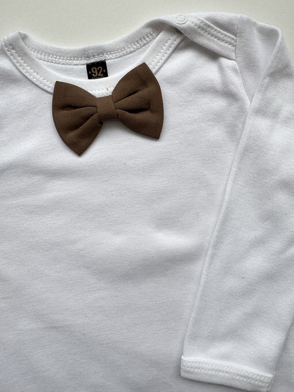 Body z brązową muchą z długim rękawem rozmiar 92