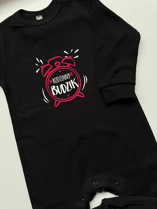 Pajac czarny rodzinny budzik rozmiar 92