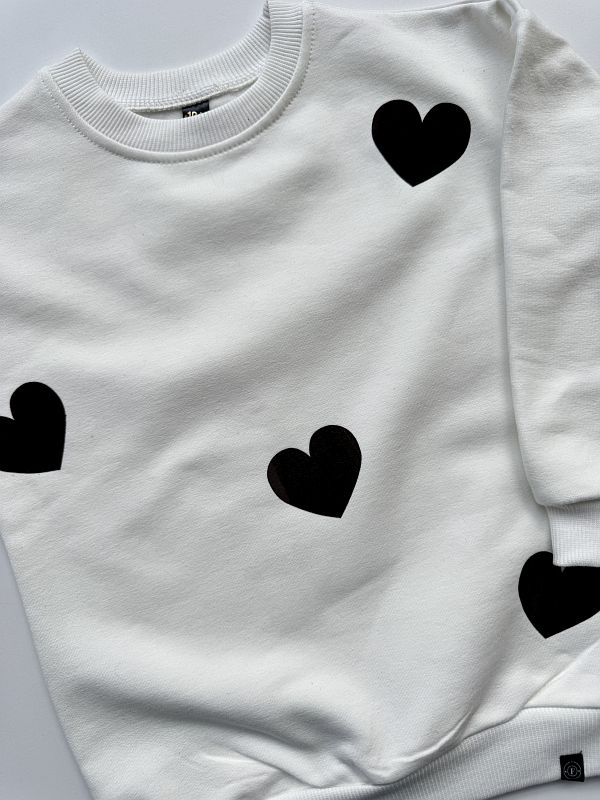 Bluza ecru z serduszkami rozmiar 104