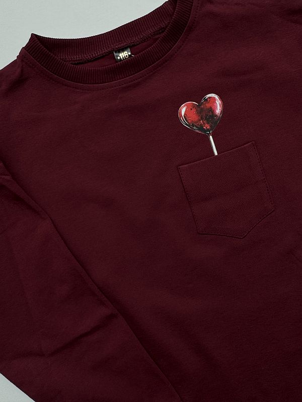 Koszulka z lizakiem w kieszonce długi rękaw rozmiar 116