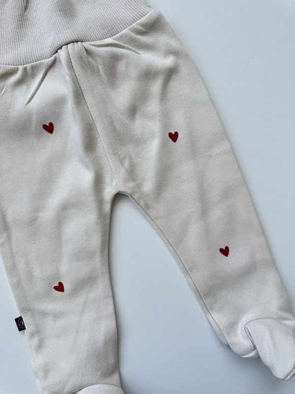 Półśpiochy jasny beż z serduszkami rozmiar 68