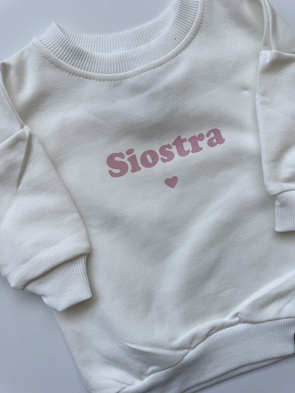 Bluza ecru z napisem siostra rozmiar 68