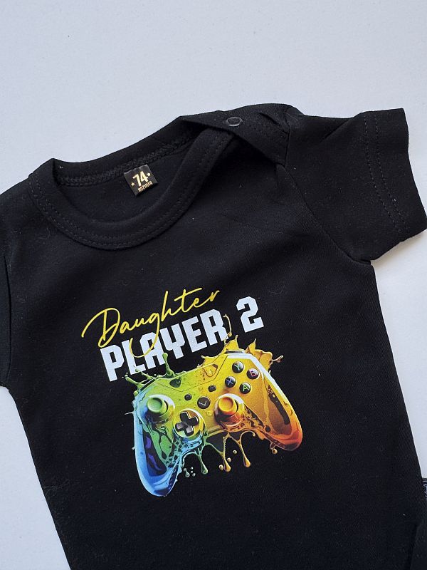 Body czarne z krótkim rękawem player 2 rozmiar 74