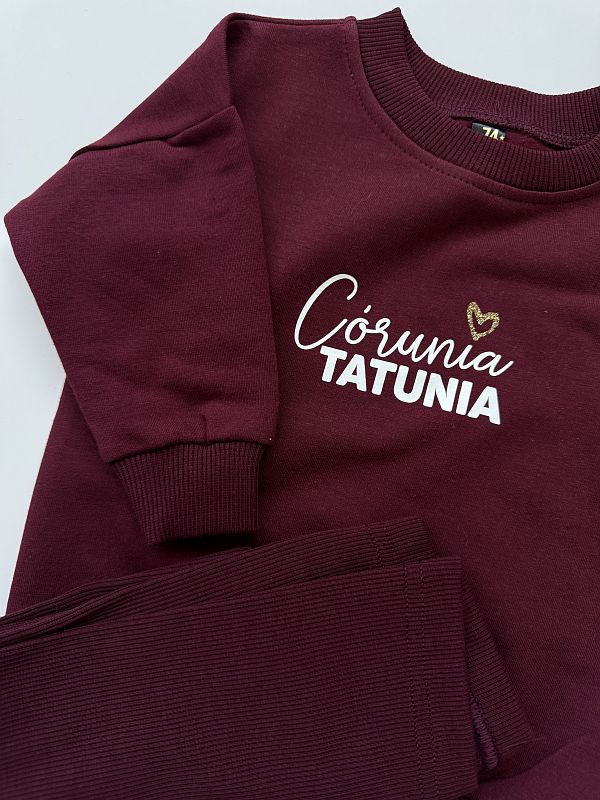 Komplet bordowy córunia tatunia rozmiar 74