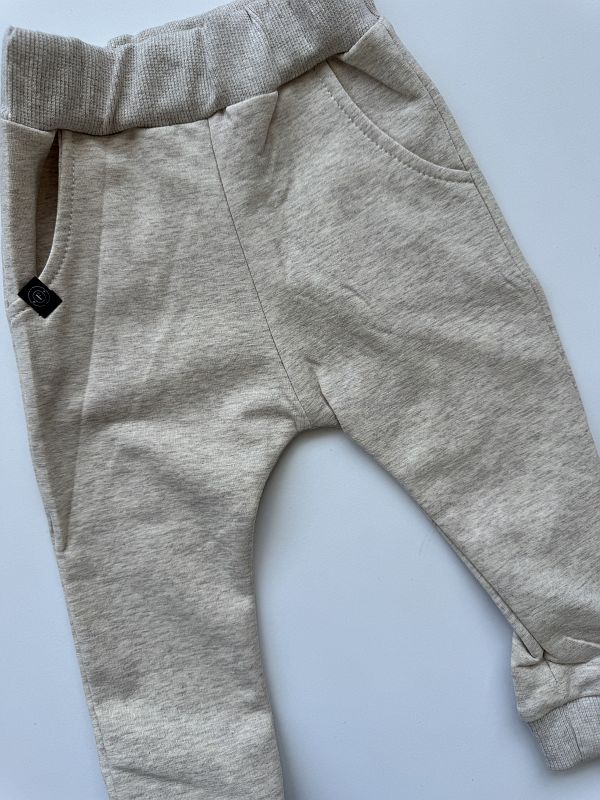 Spodnie beż melanż rozmiar 80